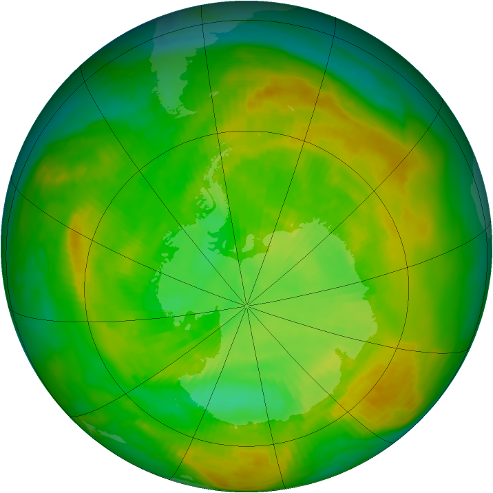 Antarctic ozone map for 15 December 1979